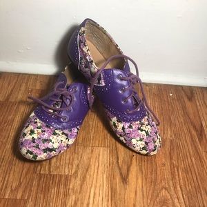 Purple floral shoes